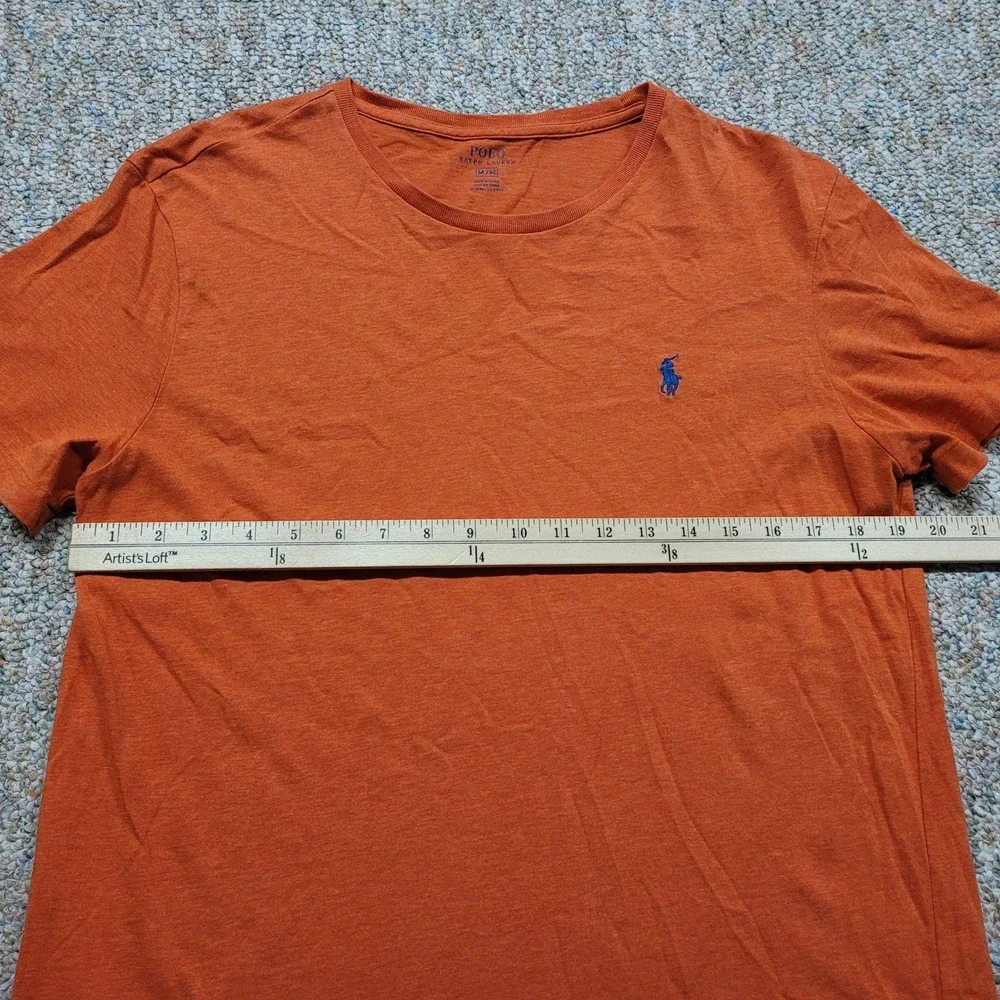 Polo Ralph Lauren Shirt Mens Medium Orange Short Sleeve Pony Rugby Logo Tee